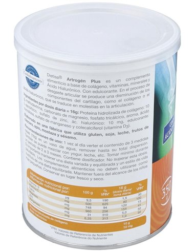 Artrogen Plus Con Acido Hialuronico 350G. de Dietisa (Dielisa)