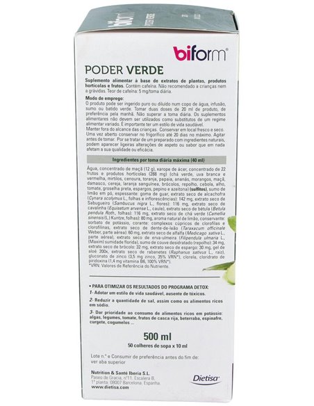 Biform Poder Verde 500Ml. de Dietisa (Dielisa)