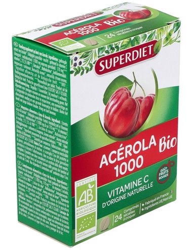 Acerola Bio 1000 24Comp.Masticables de Superdiet