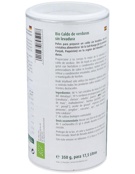 Caldo De Verduras Sin Levadura Bote 350Gr. Bio Sg de Raab Vitalfood