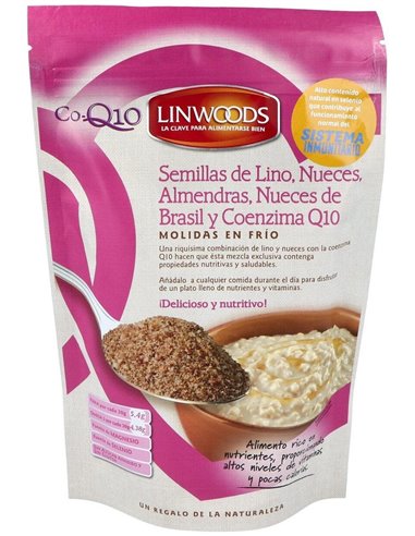 Semillas de Lino, Nueces, Almendras, Nueces de Brasil y Coencima Q10 Molidas de Linwoods