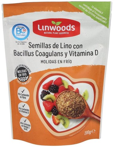 Semillas De Lino Molida Con Bacillus Y Vit D 200Gr de Linwoods