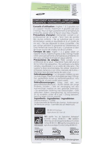 Menta De Campo Partes Aereas Bio 10 Ml de Pranarom