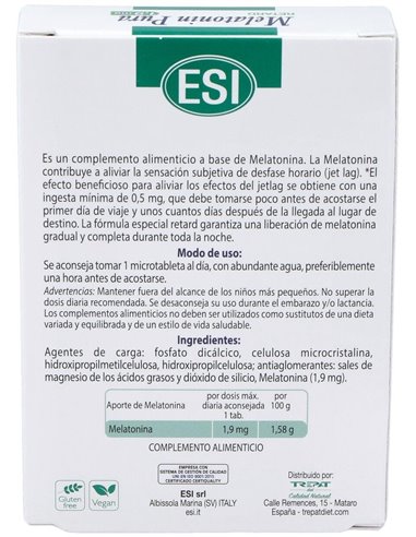 Melatonin Retard Pura 1,9Mg. 60Microtabletas de Trepatdiet-Esi