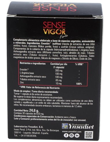Sense Vigor Forte  30 Caps. V de Ynsadiet