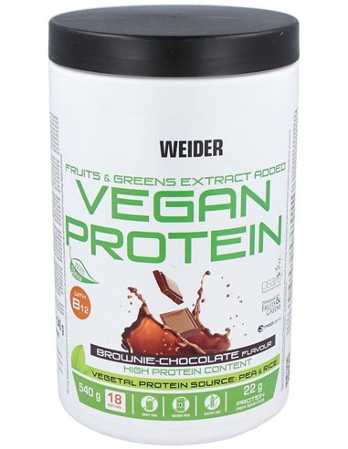 Weider Vegan Protein Chocolate 540Gr. de Weider