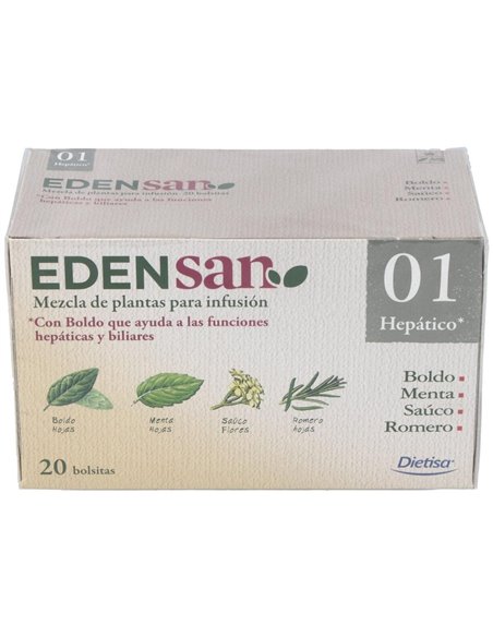 Edensan Hepático 01  Envase 20 Filtros(20 Infusiones) de Edensan®