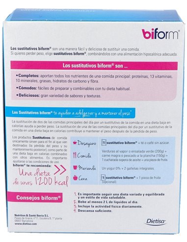 Crema Chocolate   Envase 6 Sobres(6 Comidas) de Biform®