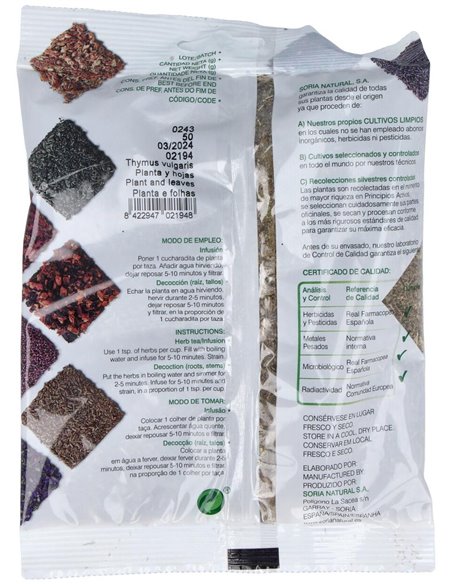 Tomillo Bolsa 50Gr. de Soria Natural