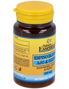 Espino Blanco + Ajo +Olivo 500Mg. 50Perlas de Nature Essential