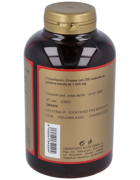 Lecitina De Soja Ip 1200Mg. 200Perlas de Obire