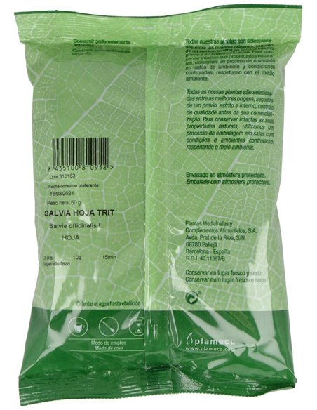 Salvia Lavandulifolia Hoja Trit. Bolsa 50Gr. de Plameca
