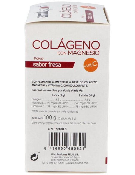 Colageno Con Magnesio Y Vit.C Fresa 20Sti Amlsport de Ana Maria Lajusticia