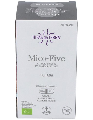 Mico Five Con Chaga Hdt 70Cap. de Hifas Da Terra - Hdt