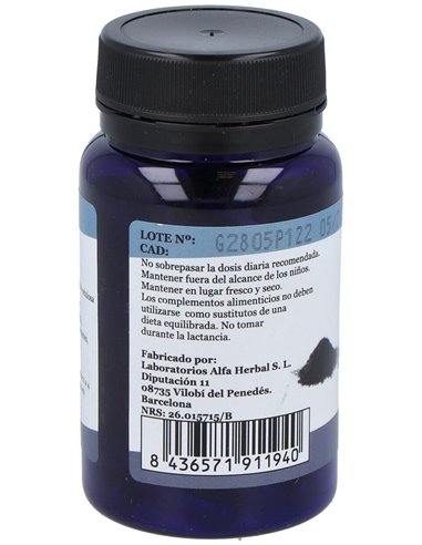 Carbon Vegetal Activado 60Cap. Vegan de Alfa Herbal