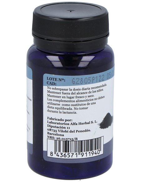 Carbon Vegetal Activado 60Cap. Vegan de Alfa Herbal