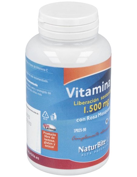 Vitamina C 1500Mg. Con Rosa Mosqueta Lib.S 90Comp. de Naturbite