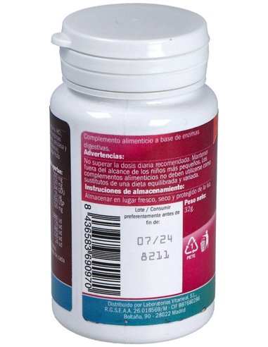 Enzimas Digestivas Veganas 60Comp. de Naturbite