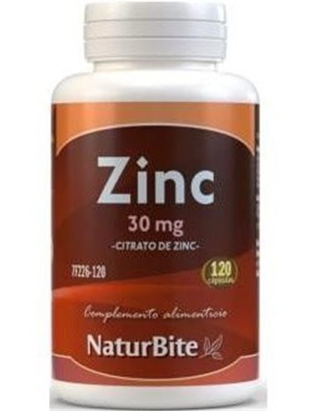 Citrato de Zinc 30mg, 120 Caps. de NaturBite