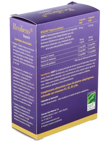Resiliens Deporte 60Cap. de Cien Por Cien Natural