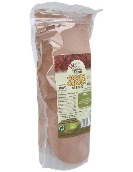 Cacao Criollo En Polvo 600Gr. Eco de El Oro De Los Andes