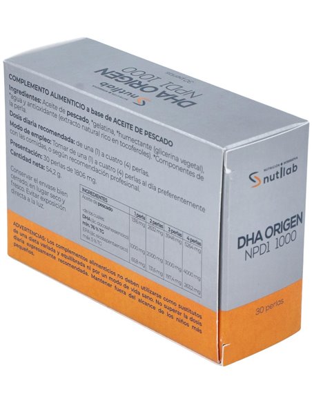 Dha Origen Npd1 1000 Blister 30Perlas. de Nutilab