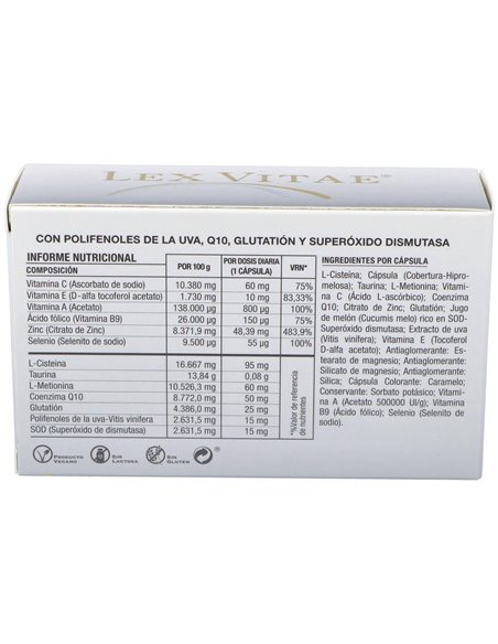 Lex Vitae (Uso Interno) Blister 60Cap. de Narval Pharma, S.A.