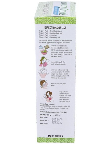 Castaño Dorado Oscuro Tinte Organico 100Gr Ecocert de Cultivators