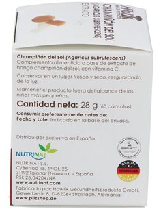 Champiñon Del Sol Extracto Puro 60Vcaps. de Hawlik