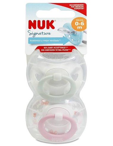Chupete Signature 0-6 Silicona 2Ud. de Nuk