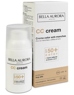 Crema Color Solar Spf 50+ Piel Sensible 30Ml. de Bella Aurora