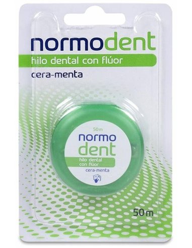 Hilo Dental Normodent Cera Y Fluor Menta 50Ml de Normodent