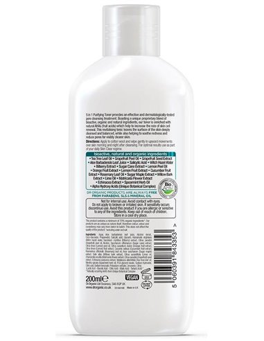 Skin Clear Tonico Purificante 5 En 1 200Ml. de Dr. Organic