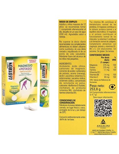 Leotron Magnesio Potasio 54Comp Eferv de Leotron