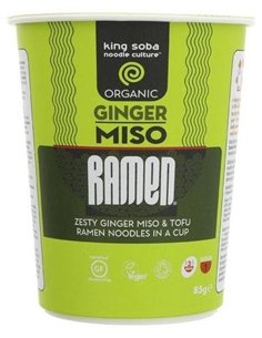 Vaso Sopa Ramen Miso-Jengibre 85Gr. Bio Sg de King Soba