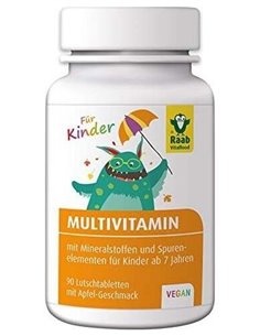 Multi-Vitaminas niños sabor manzana compr. 1,2g, bote 90ud de Raab Vitalfood