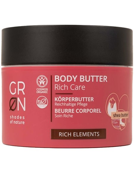Body Butter Aromatizada 95% Karité, Macadamia y Coco,200ml Rich Elements de Grn