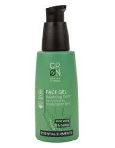Gel Facial Equilibrante Acido Hialurónico,  Aloe y Cáñamo,50ml Essential Elements de Grn