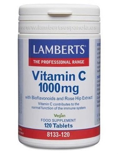 Vitamina C 1000 mg +  Bioflavonoides y Escaramujo          120 Tabs. de Lamberts