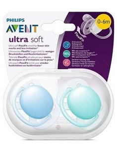 Chupete Ultra Soft 0-6Meses Neutro 2Uds. Scf091/03 de Avent