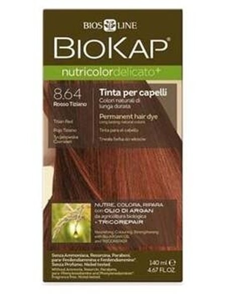 Tinte Delicato Rojo Tiziano 8.64 140Ml. de Biokap