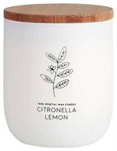 Vela Vaso Blanco Citvasl Citronela-Limon 7X9Cm 1Ud Cerabella