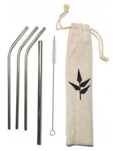 Banbu Set Pajitas De Bambu+Limpiador 4Uds. de Banbu