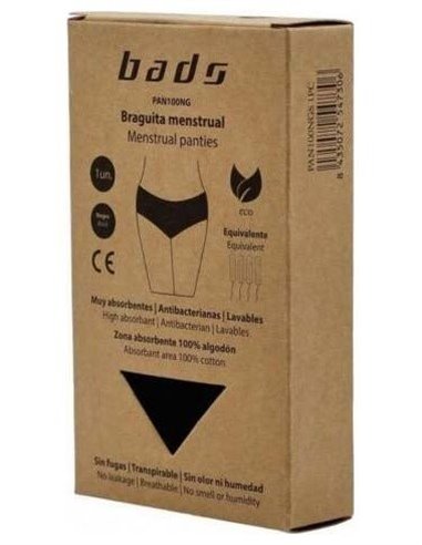 Braguita Menstrual Negra Sin Costura Talla S. de Bads