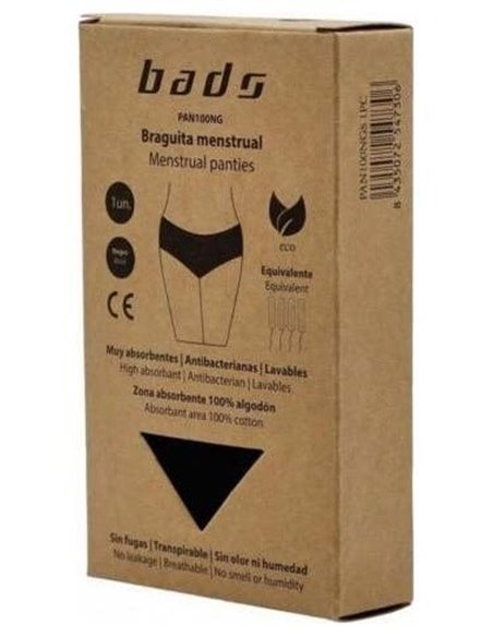 Braguita Menstrual Negra Sin Costura Talla L. de Bads