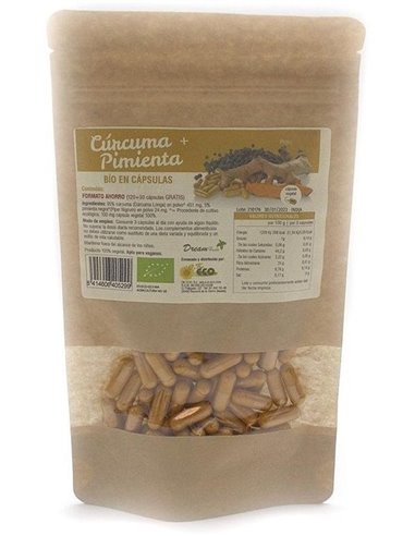 Curcuma+Pimienta 90Cap. Bio de Dream Foods