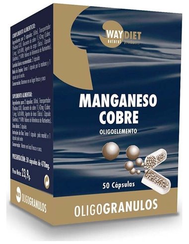 Manganeso-Cobre Oligogranulos 50Caps. de Waydiet Natural Products