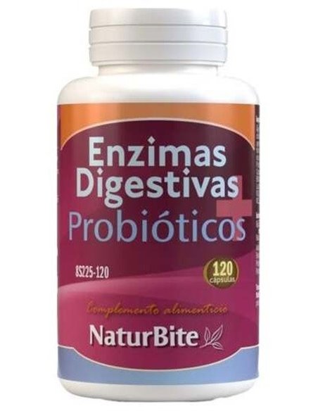 Enzimas Digestivas + Probióticos, 120 caps. de NaturBite