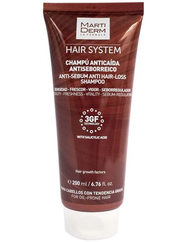 Hair System 3Gf Champu Anticaida/Seborreico 200Ml de Martiderm