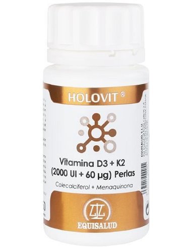 Holovit Vitamina D3 2000Ui + K2 60µg 50Perlas de Equisalud